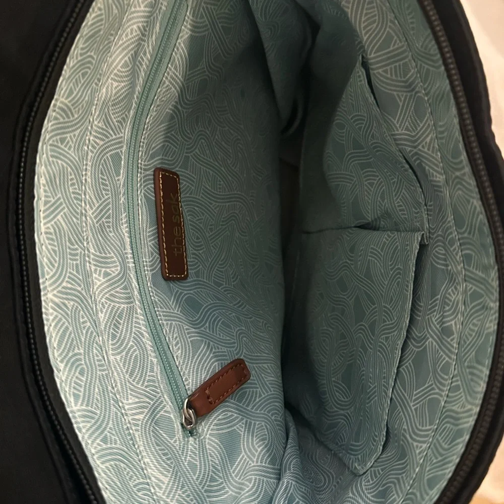 The Sak Charcoal Black Leather Convertible Back-Pack/Messenger Bag